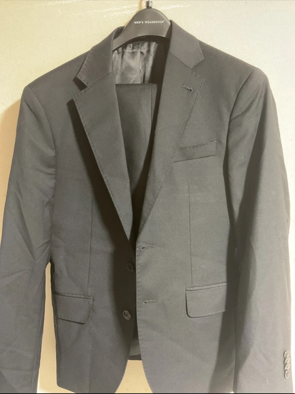 2 Piece JOSEPH ABBOUD SLIM FIT STRETCH- SUIT-36 Short And Pants 30x30 Black